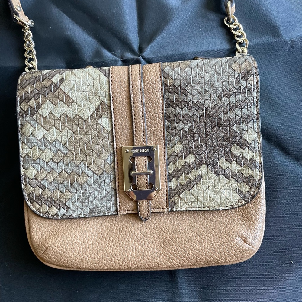 Nine West Tan and Brown Crossbody Bag